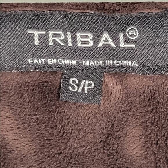 TRIBAL Fleece Lined Utility Vest Small Petite Brown - Picture 3 of 10